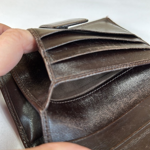 Fendi Zucca bifold wallet with brown leather trim and interior - Picture 10 of 11